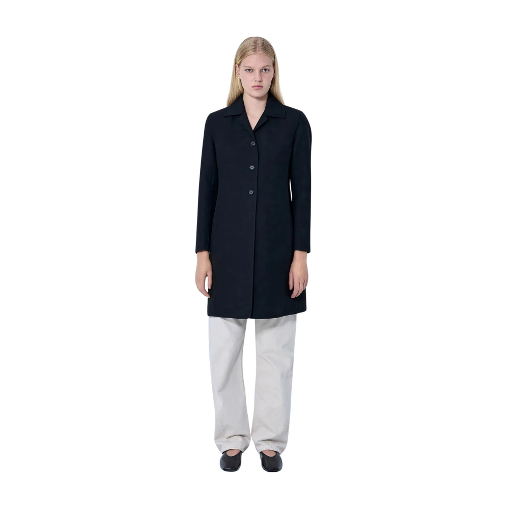 Jil Sander Women's Black Single-Breasted Wool Coat - Single-Breasted Coats - Xs - Coats
