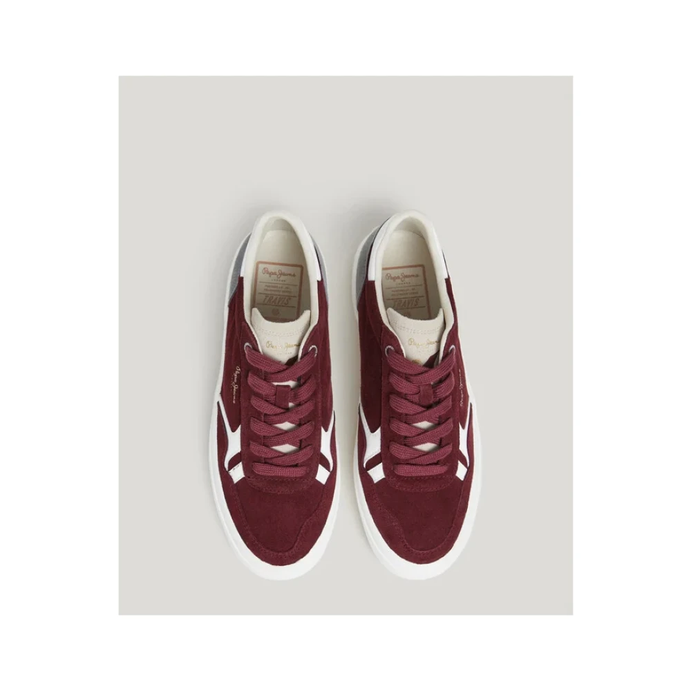 Pepe Jeans Lage Top Suède Sneakers met Stikdetails Heren Schoenen Veelkleurig Multicolor
