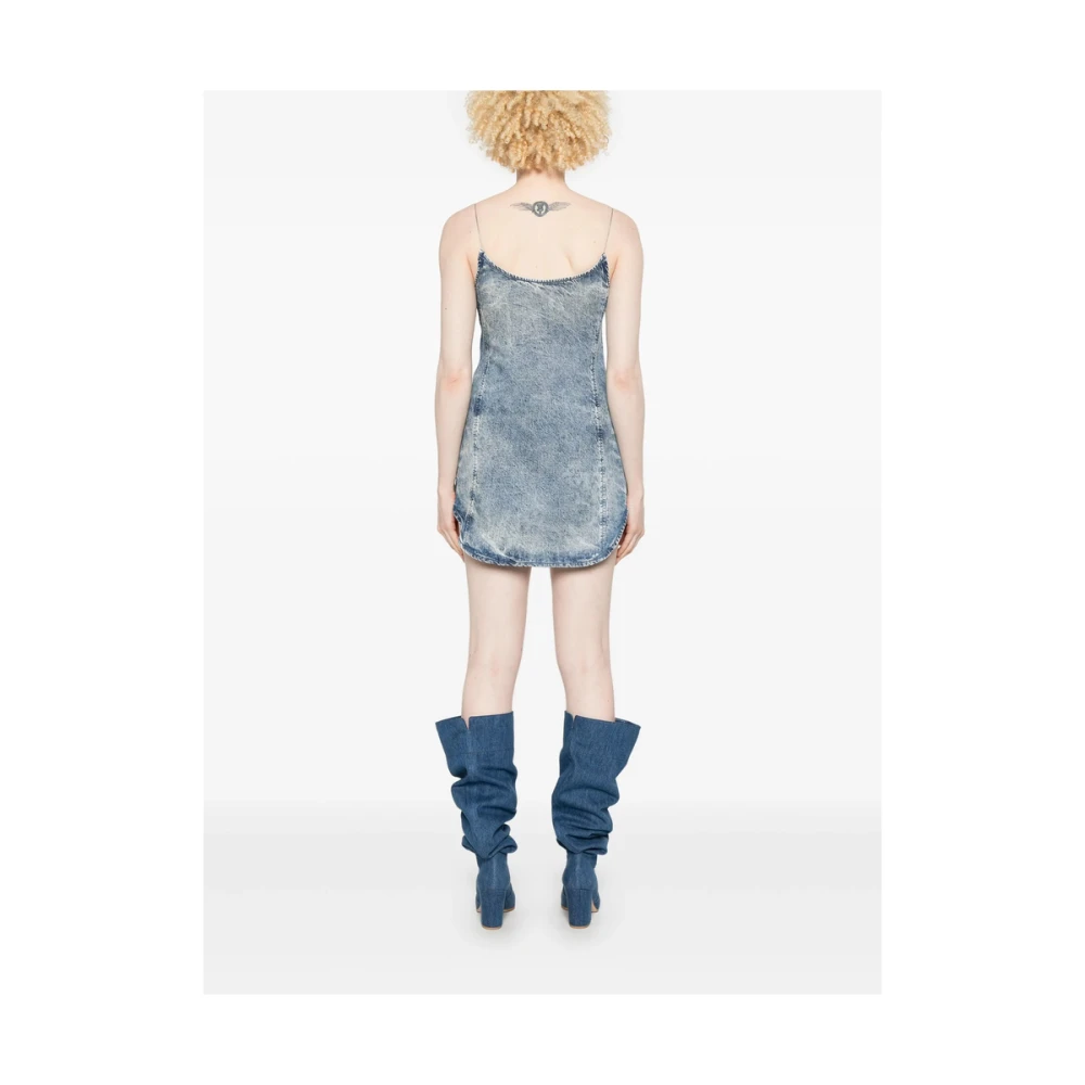 Diesel Blauwe Spaghettiband Mouwloze Jurk Blue Dames