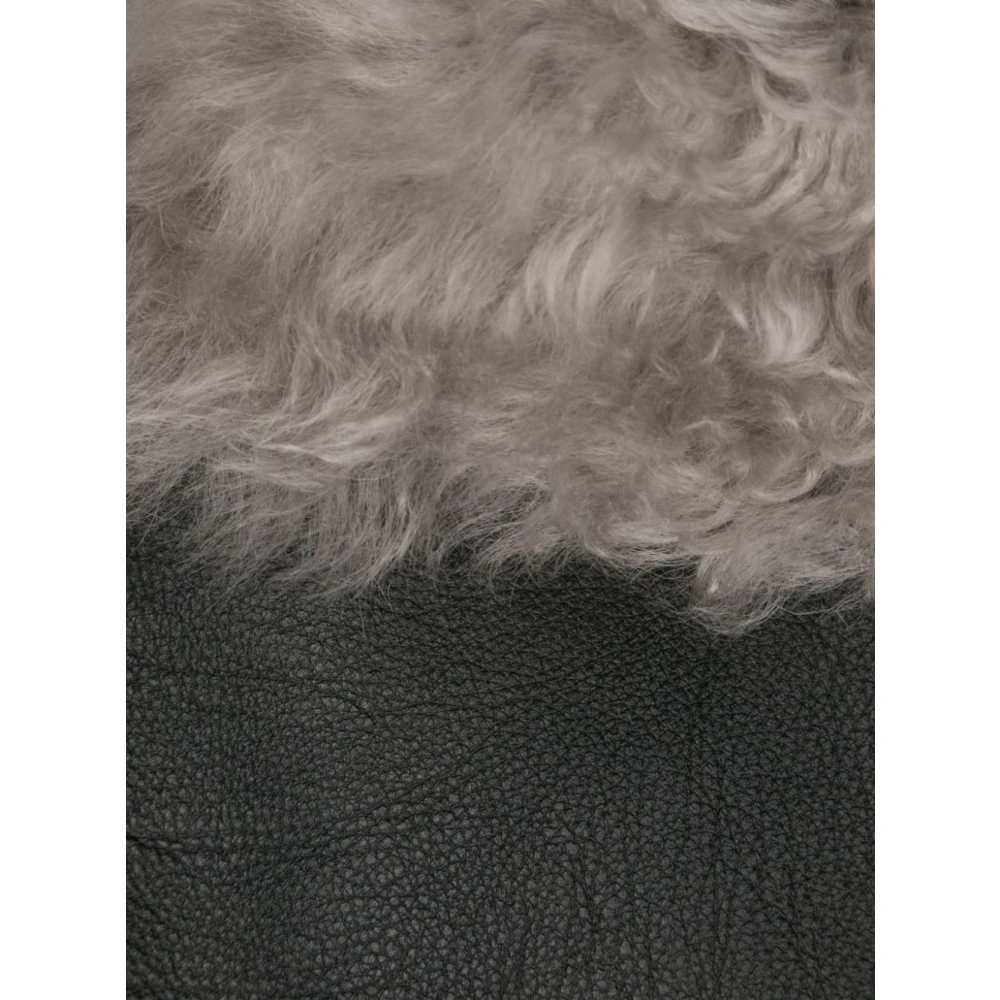 Rick Owens Zwart Shearling Omkeerbaar Jasje Black Dames