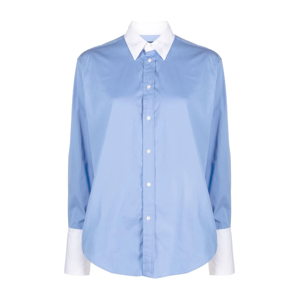 Polo Ralph Lauren Women's Blue Casual Long Sleeve Shirt - Shirts - 2XL - Blouses & Shirts