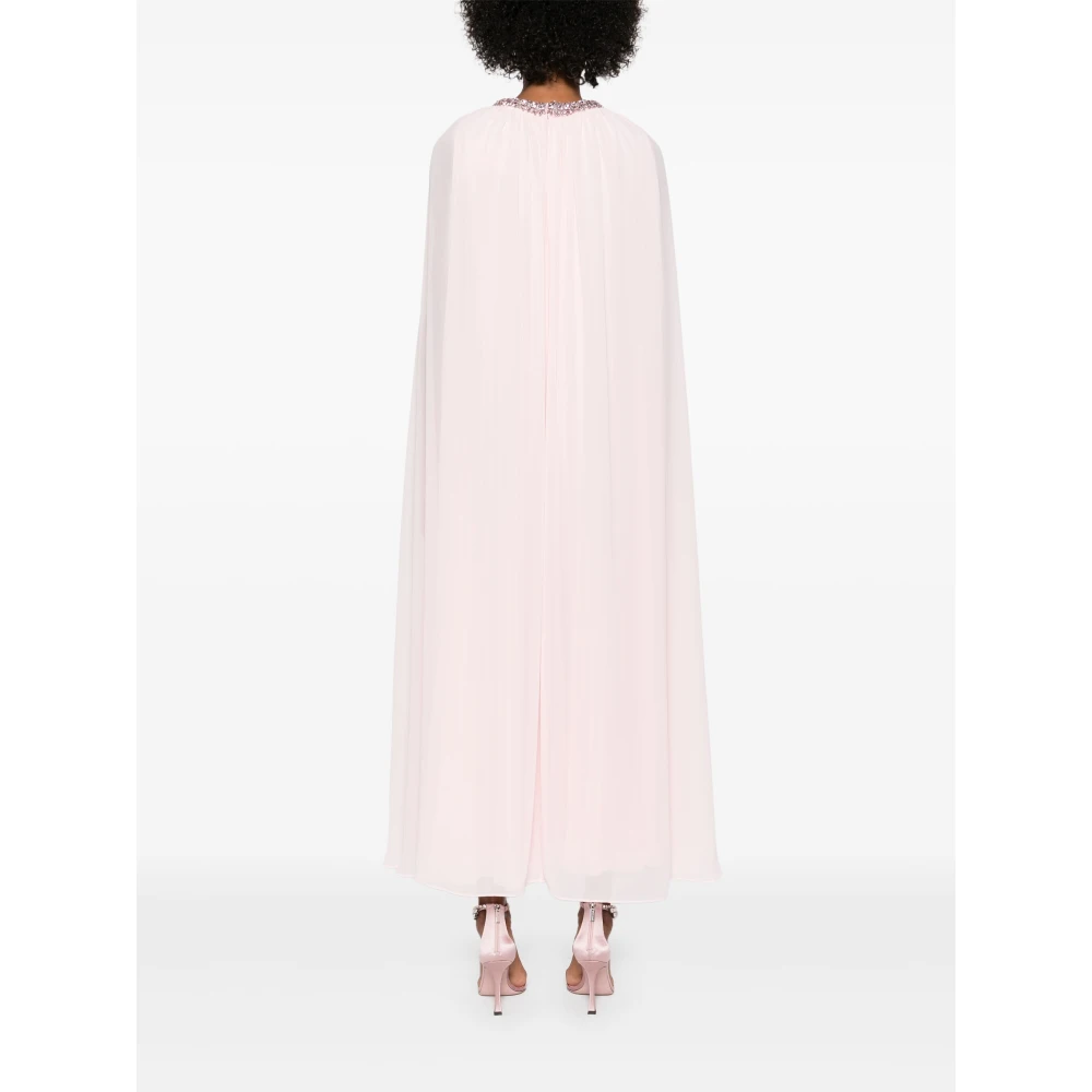 Self Portrait Roze Chiffon Cape Jurk met Strass Pink Dames