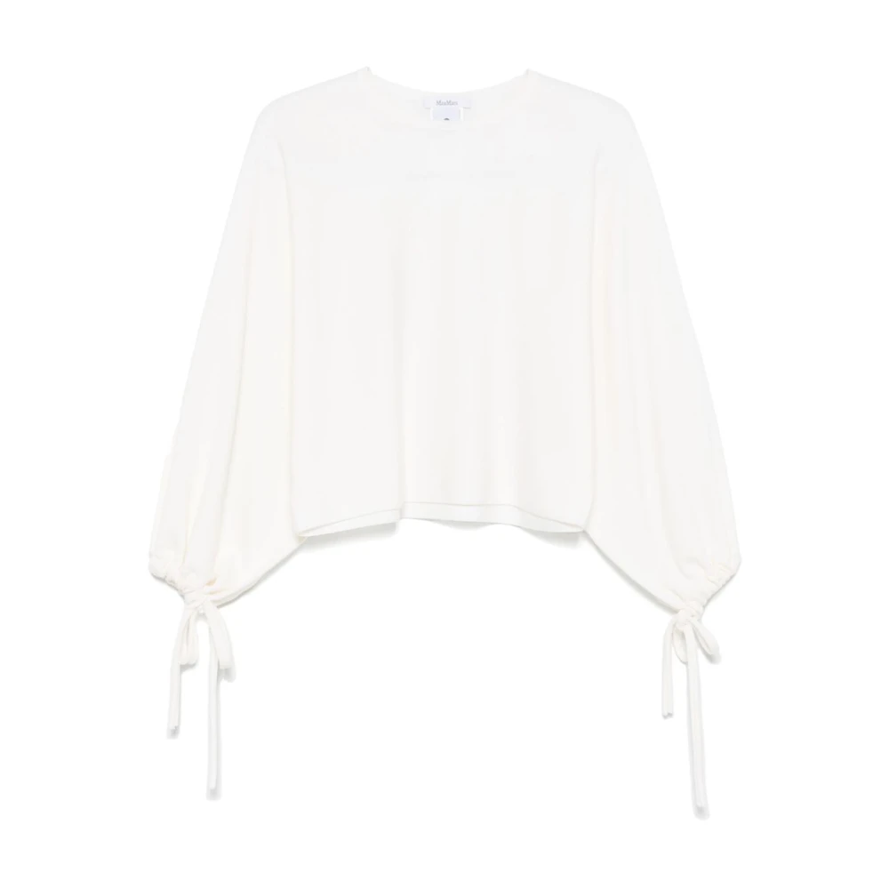 Max Mara Women's White T-Shirts And Polos - Blouses - L - Blouses & Shirts