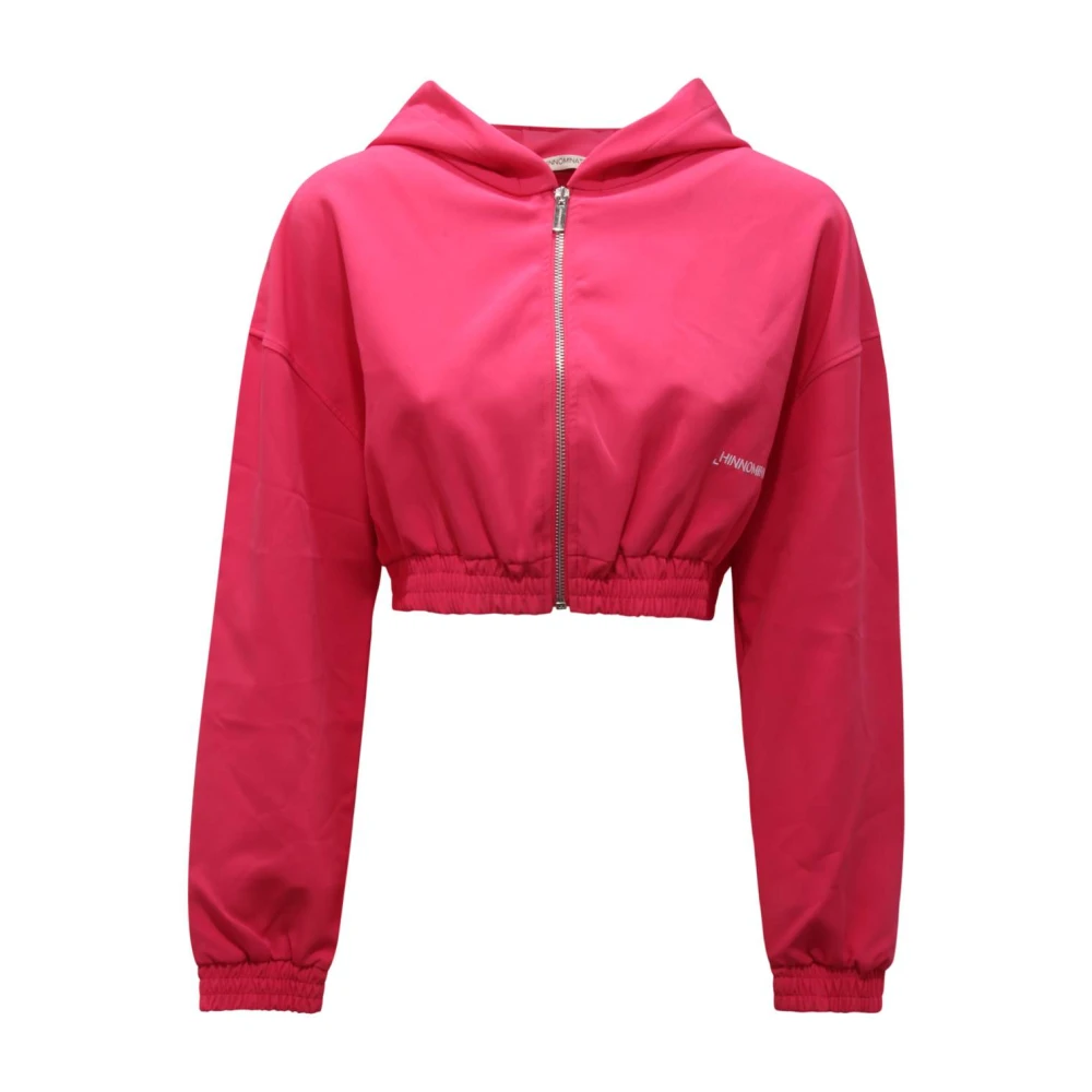 Hinnominate Women's Pink Hnw754 Crop Full-Zip Sweatshirt - Zip-Throughs - S - Sweatshirts & Hoodies
