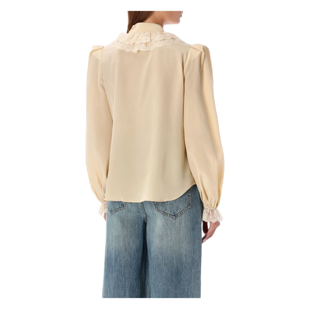 Zimmermann Crème Zijden Ruche Blouse Beige Dames