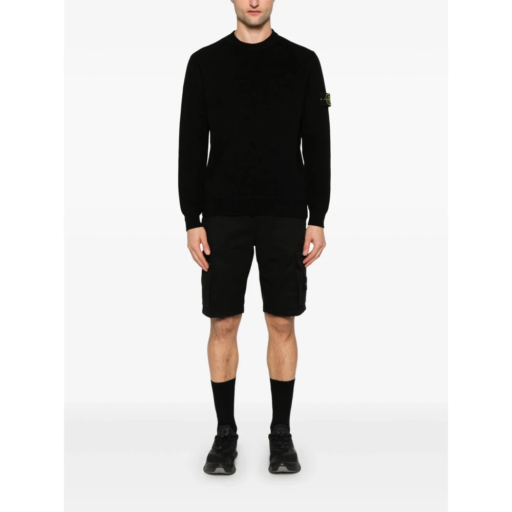 Stone Island Zwarte Korte Shorts Black Heren