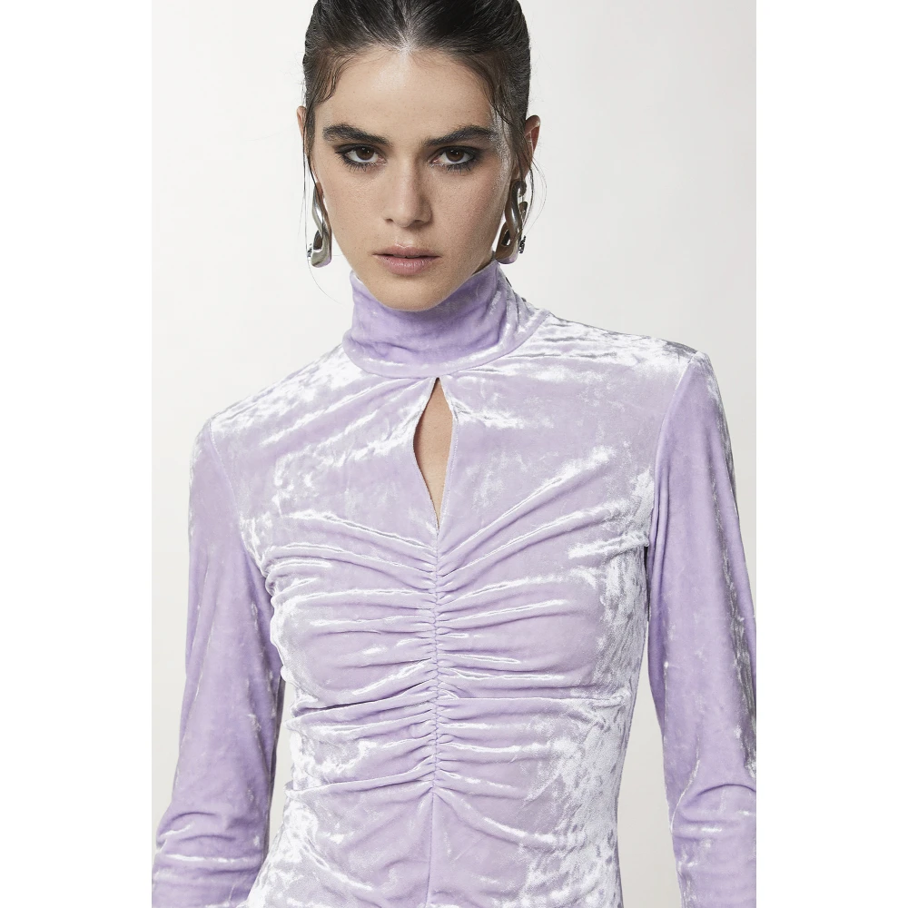 PATRIZIA PEPE Top Essential Velvet Sweater Purple Dames