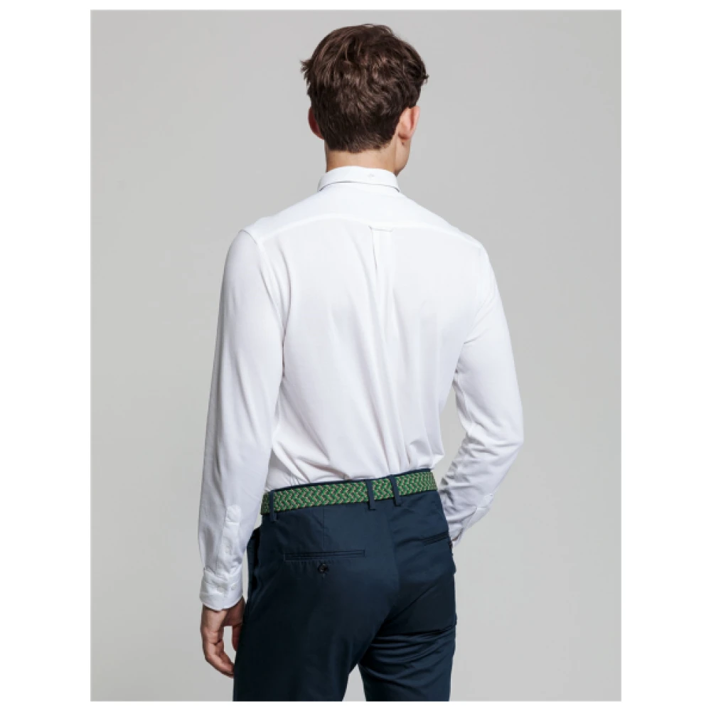 Gant Lange mouwen regular fit overhemd van piqué katoen White Heren