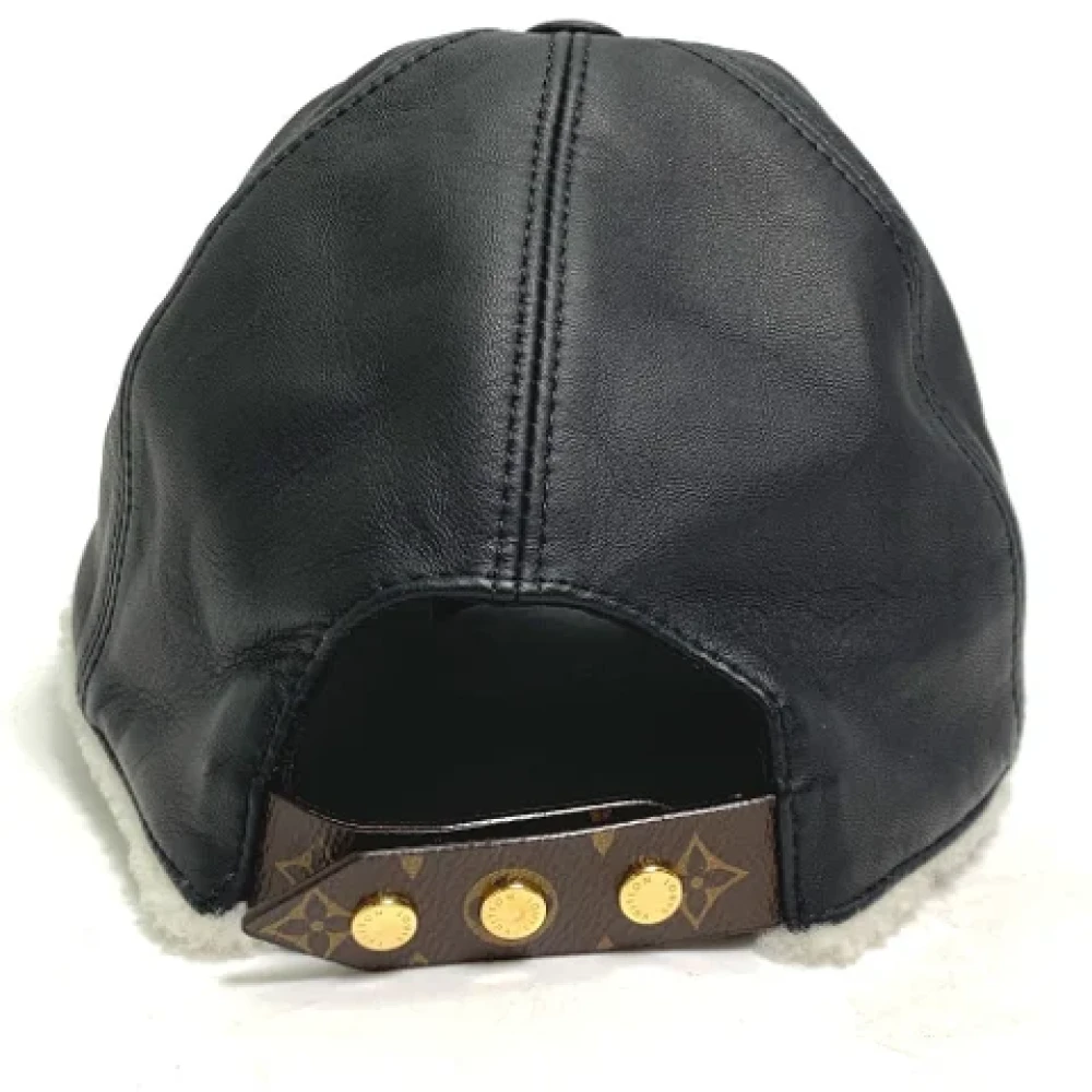 Louis Vuitton Vintage Pre-owned Leather hats Black Dames