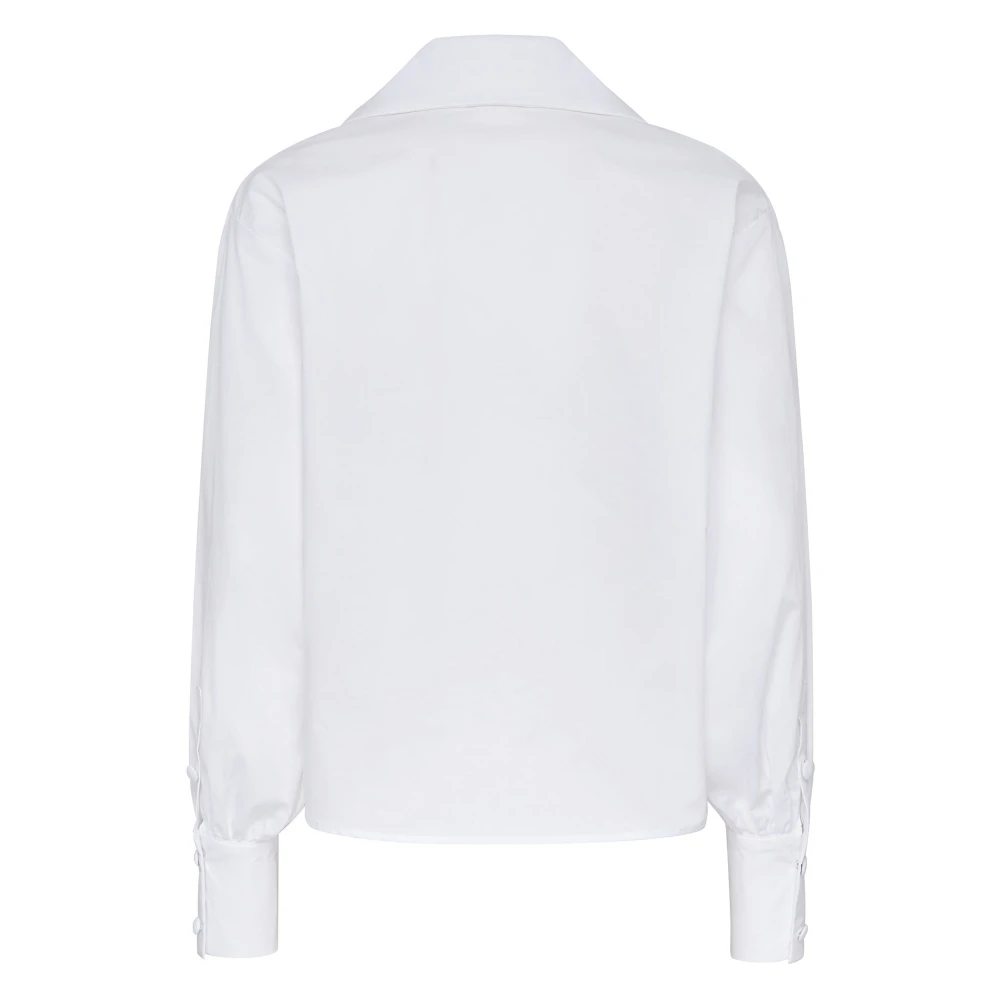 MVP wardrobe Vintage Feminine Lange Mouw Shirt White Dames