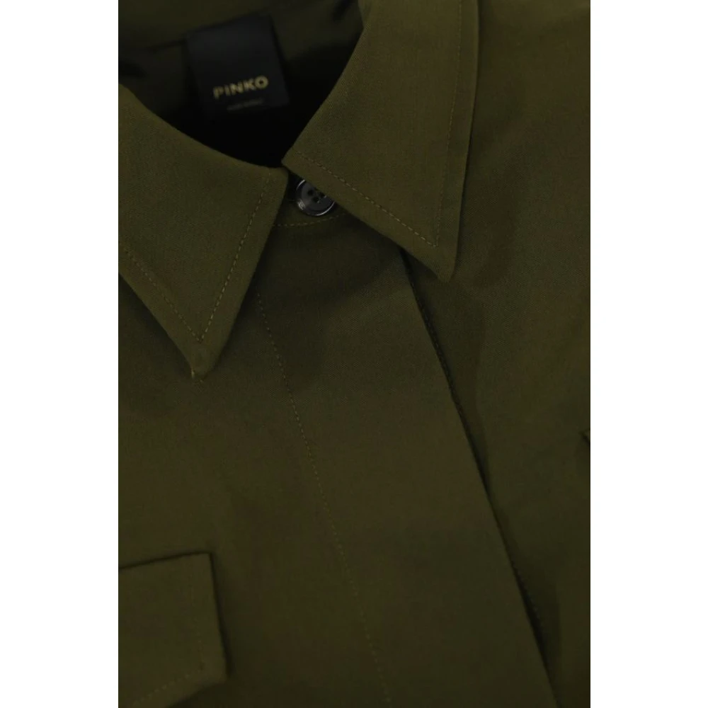 pinko Groene Vloeibare Stretch Shirt Green Dames