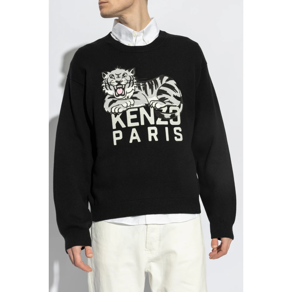 Kenzo Trui met geborduurd logo Black Heren