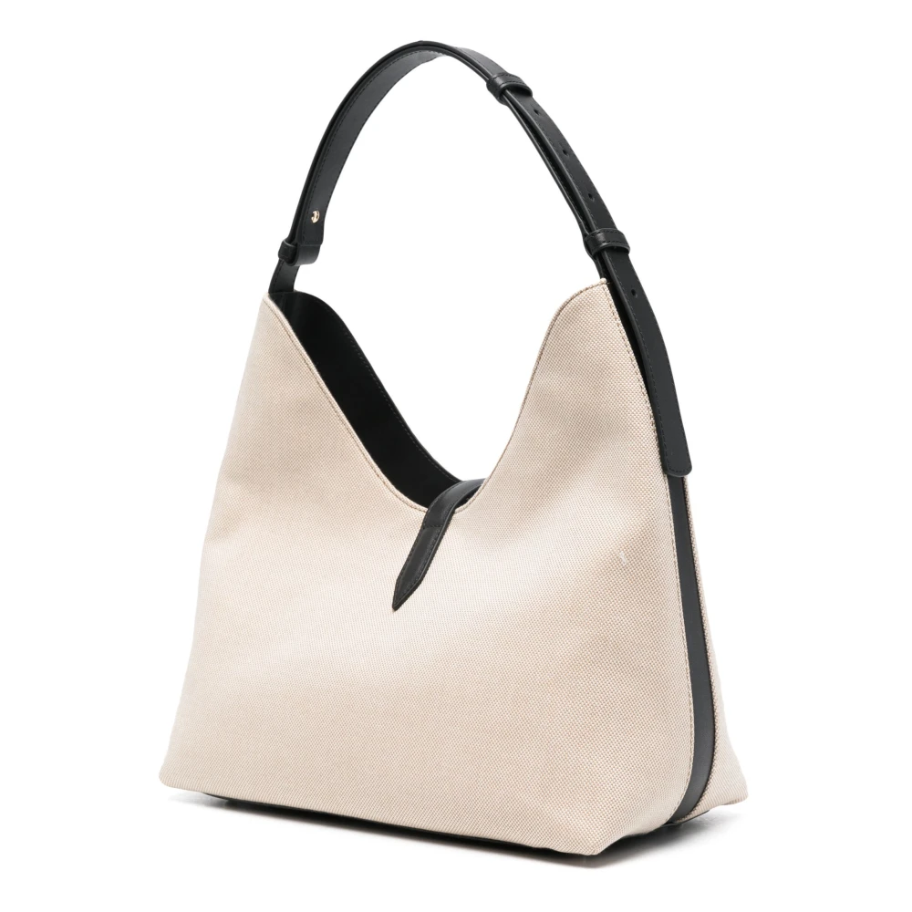 Furla Zwarte Natuurlijke Hobo Tas Beige Dames