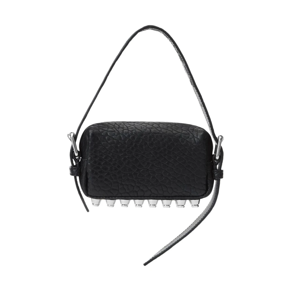 Alexander wang Studded Zwarte Lamsvacht Crossbody Tas Black Dames