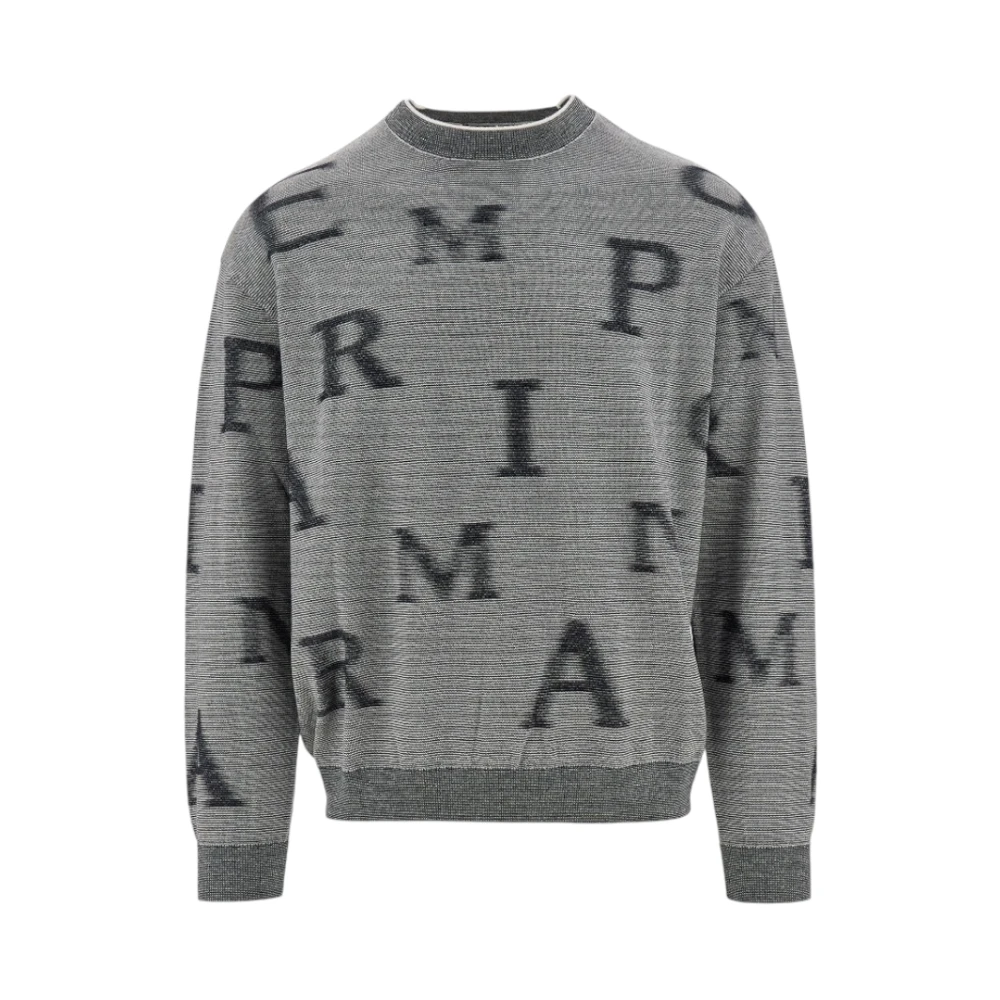 Armani Heren Logo Pullover Trui Gray Heren