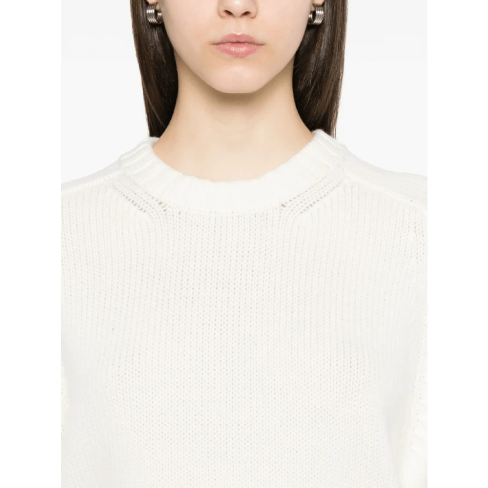 Khaite Witte Crew Neck Sweater met Raglan Mouwen White Dames