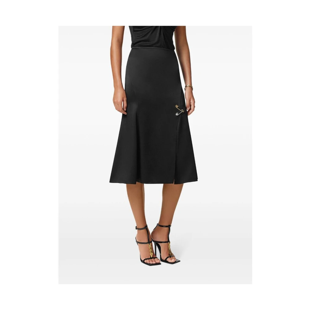 Versace Zwarte hoge taille A-lijn rok Black Dames