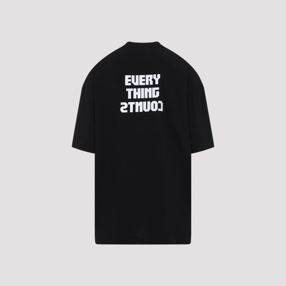 032c Zwart T-shirt met moderne pasvorm Black Heren