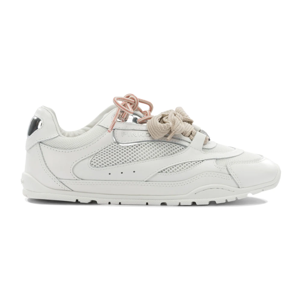 Pinko Vrouw Wit Schoenen Dames, 39 Eu, Leer, Yulia 01 Sneakers