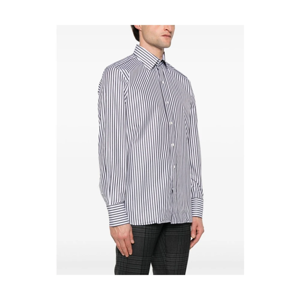 Tom Ford Zwarte Klassieke Geknoopte Overhemd Lange Mouwen Black Heren