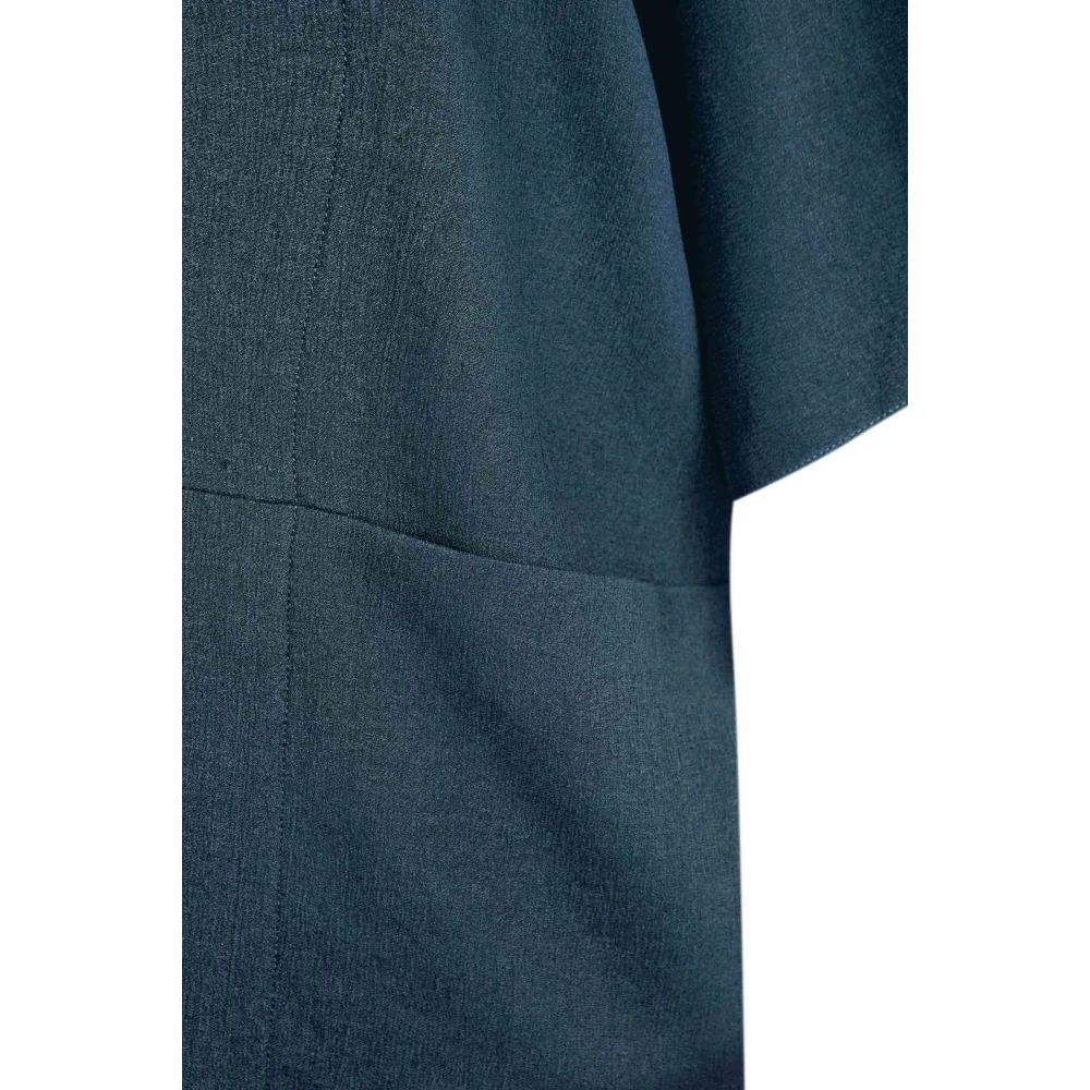 Cortana Blauwe Open Jas Zijde Viscose Blue Dames