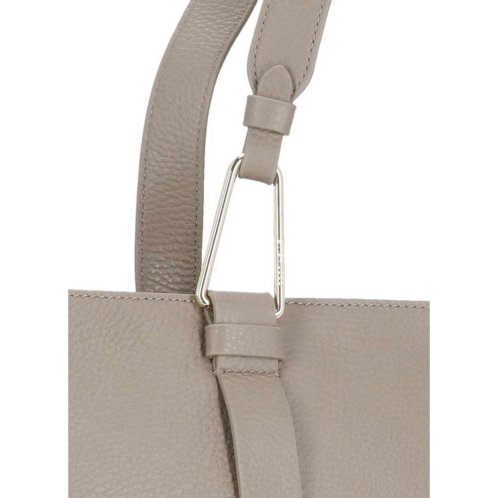 Coccinelle Beige Leren Schoudertas met Handvatten Beige Dames