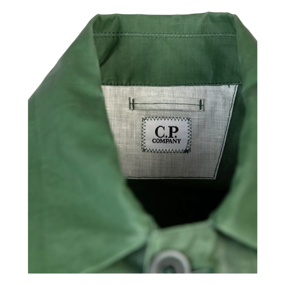 C.P. Company Groene Logo Print Rits Jas Green Heren