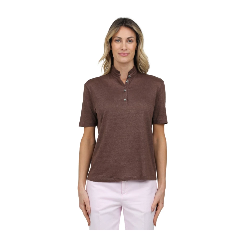 Gran Sasso Koreaans T-shirt met Halve Mouwen Brown Dames