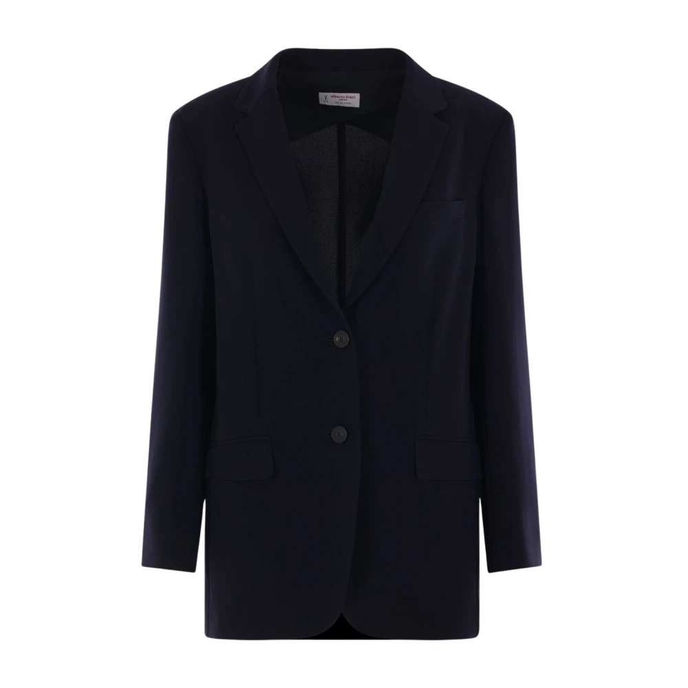 Alberto Biani Blauwe single-breasted jas met klassieke revers Blue Dames