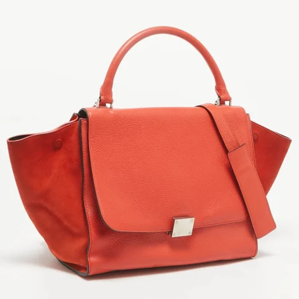 Celine Vintage Pre-owned Leather handbags Orange Dames