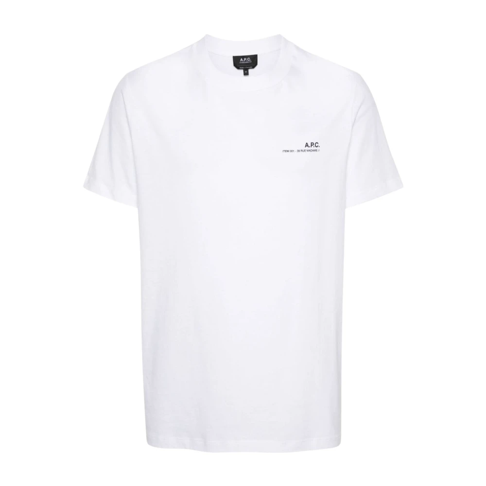 A.p.c. Biologisch Katoen Logo Print T-shirt White Heren