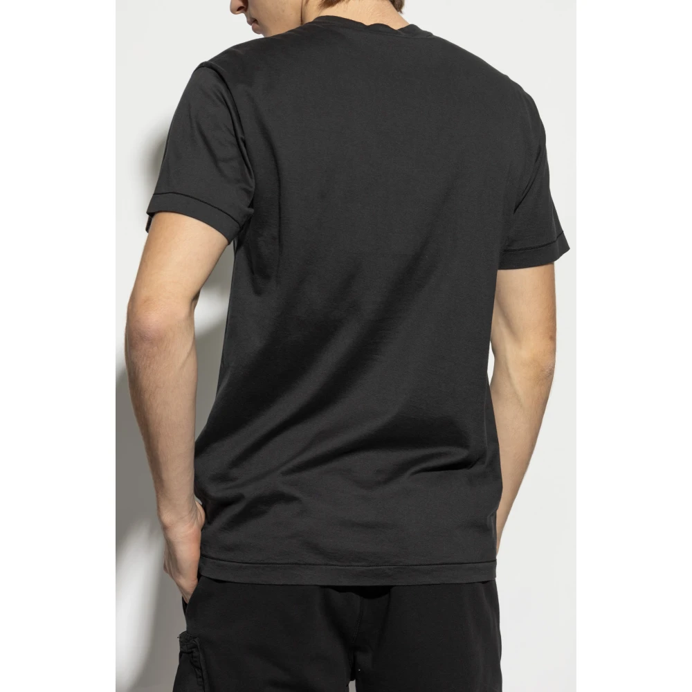 Stone Island Logo T-Shirt Black Heren