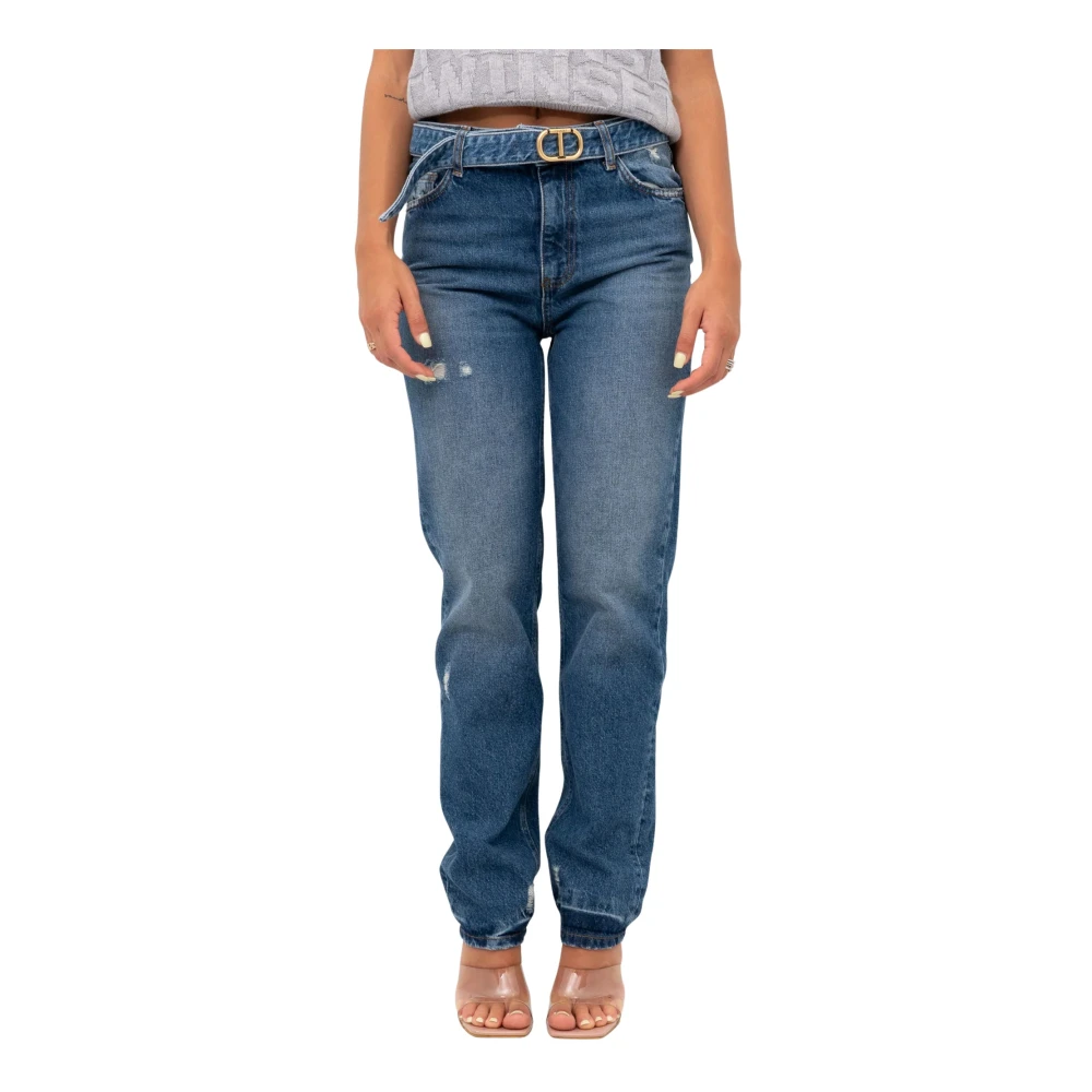 Twinset Jeans met riem Blue Dames