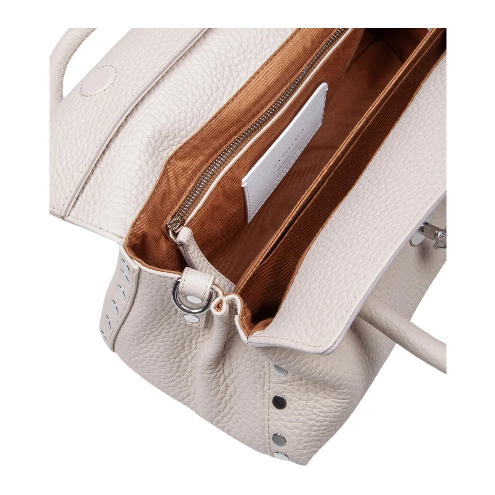 Zanellato Witte leren handtas met buisvormige handvatten White Dames