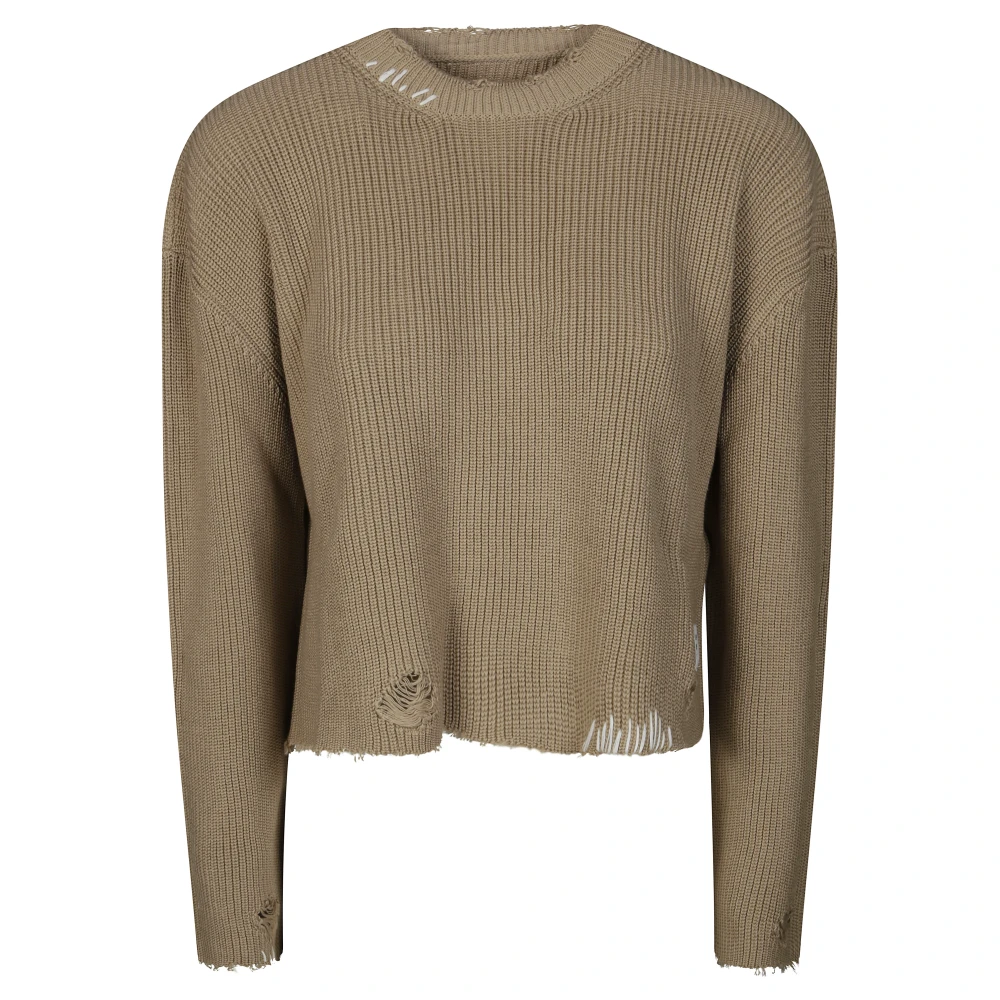 MM6 Maison Margiela Snygg Crewneck-tröja Beige, Dam