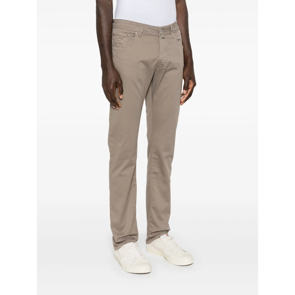 Jacob Cohën Handgemaakte katoen lyocell broek Model Bard Beige Heren