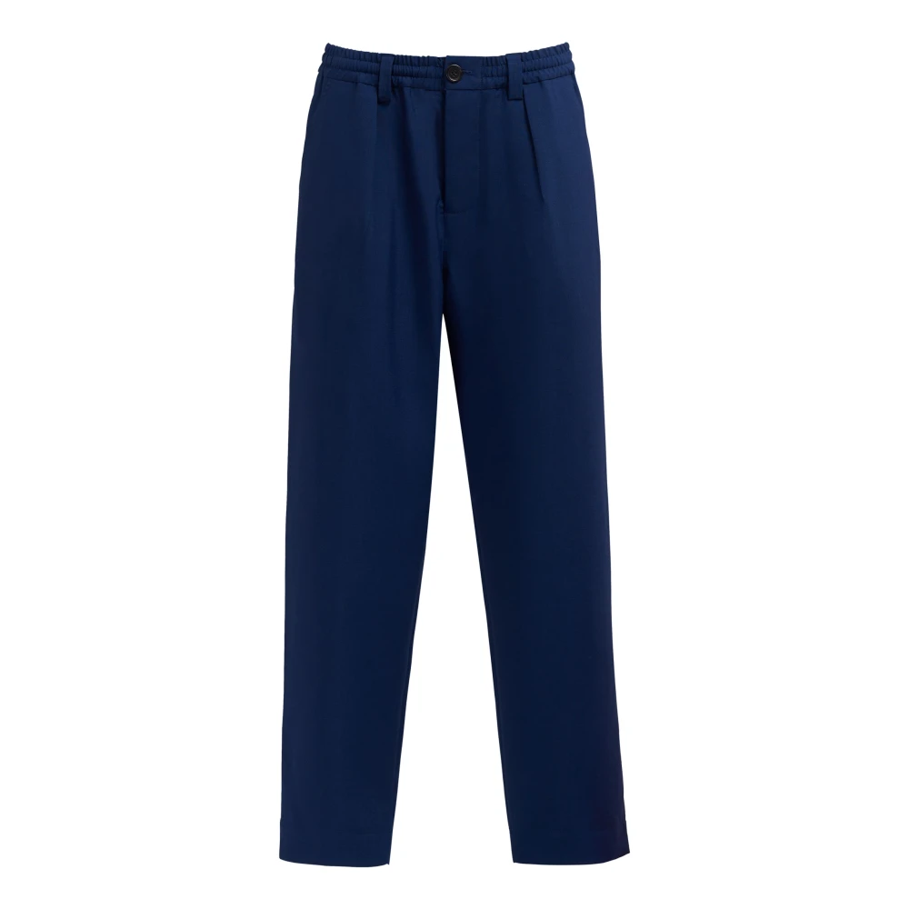 Marni Tropical wool cropped trousers Blue Heren