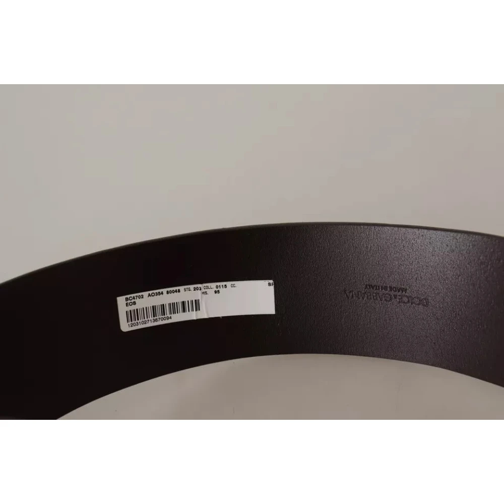 Dolce & Gabbana Luxe Leren Logo Riem met Ronde Gesp Brown Dames