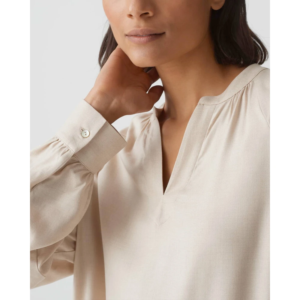 Opus Lange Mouw Blouse Felia Beige Dames