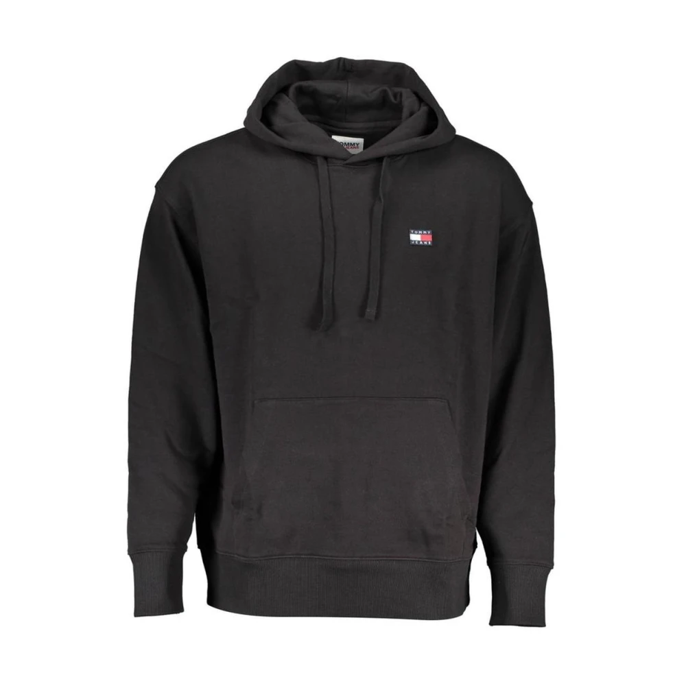 Tommy Hilfiger Men's Black Cotton Hoodie With Logo - Hoodies - S- Sweatshirts & Hoodies