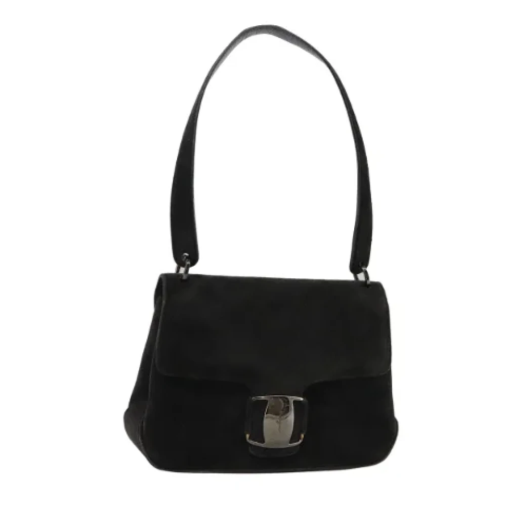 Salvatore Ferragamo Pre-owned Suede shoulder-bags Black Dames