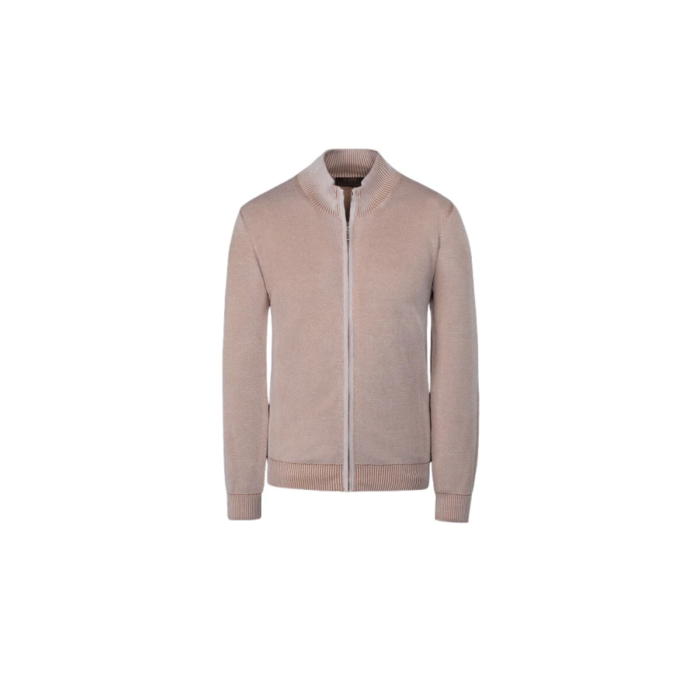 Moorer Men's Beige Cardigans, M, Urbino Cardigan