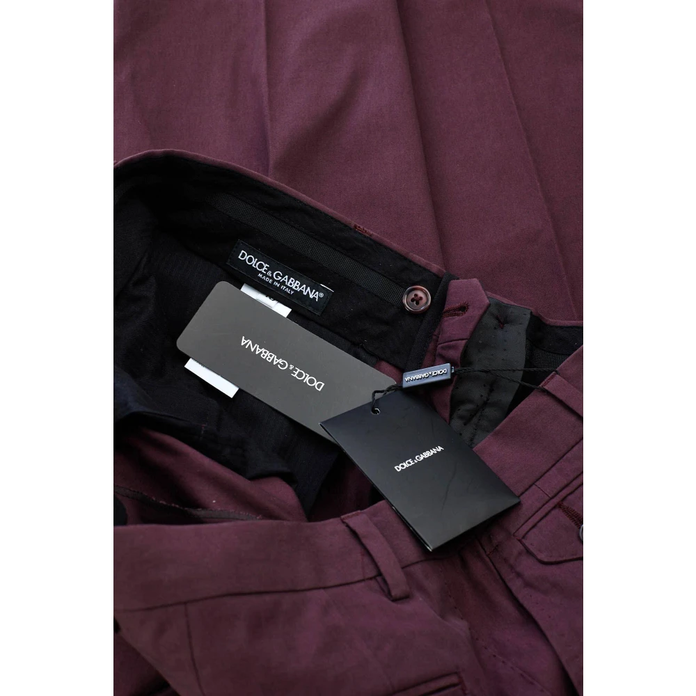 Dolce & Gabbana Herenbroek met riemlussen en zakken Purple Heren