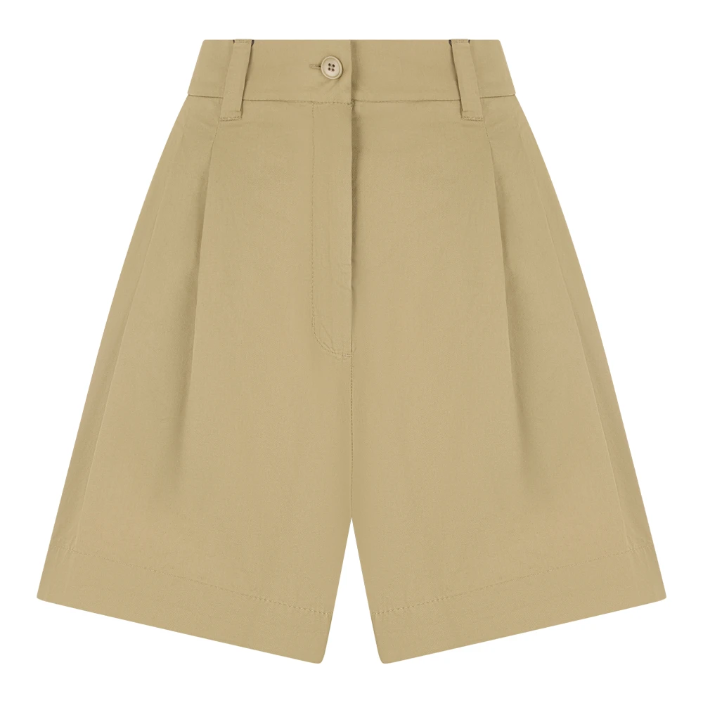 Weekend Max Mara Women's Beige Casual Shorts, S, Cotton Panama Bermuda Shorts