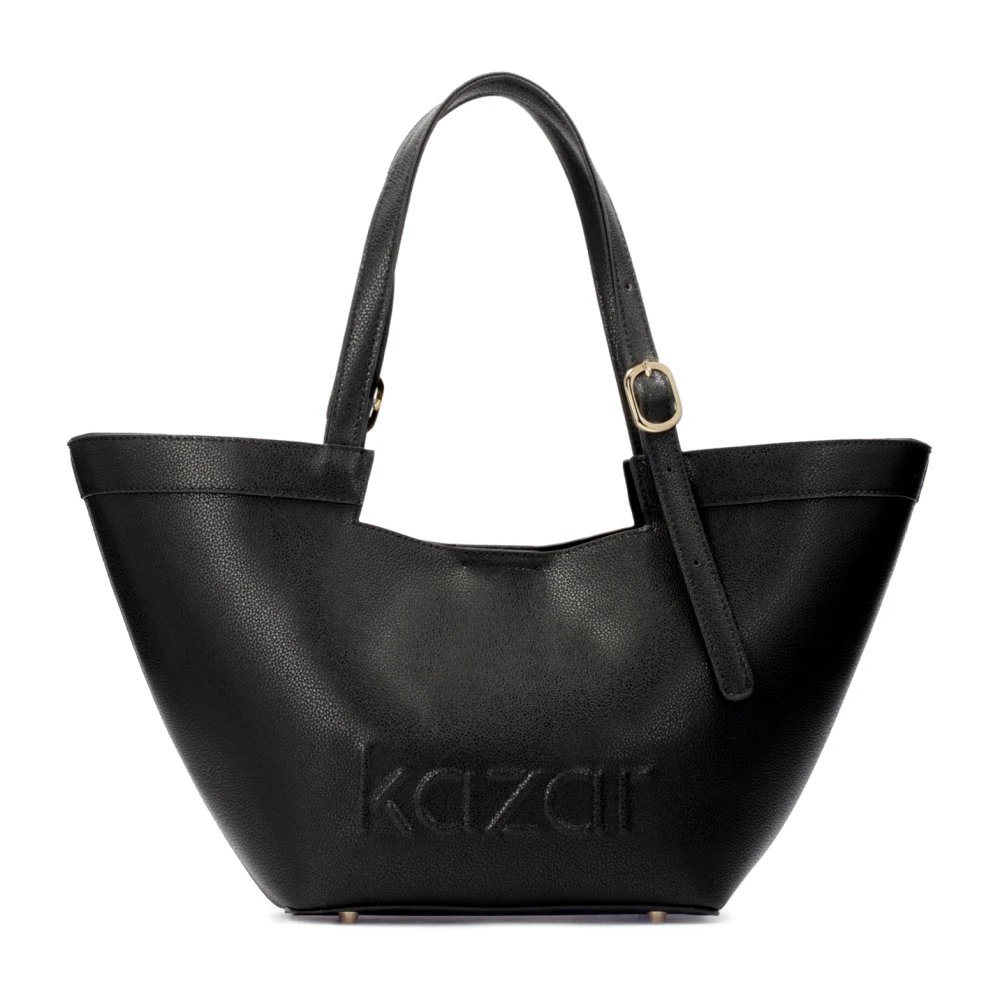Kazar Leren trapeze schoudertas Black Dames