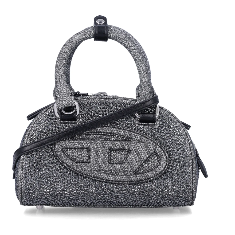Diesel Vrouw Grijs Tassen Dames, One Size, Leer, 1Dr Dome Handtas