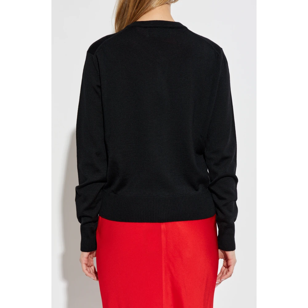 Ami Paris Wol wollen cardigan met logo Black Dames