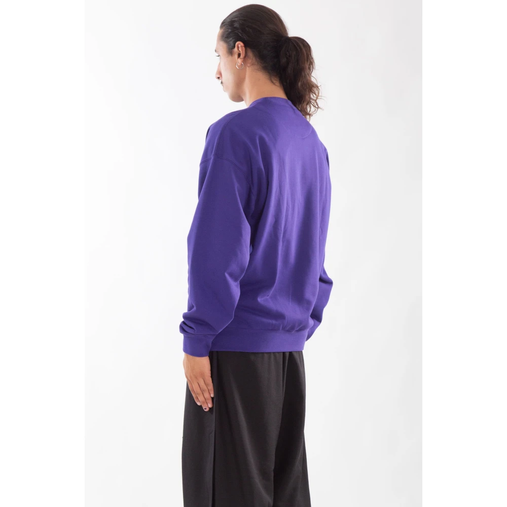 Y-3 Terry Sweatshirt met Borstlogo Purple Heren