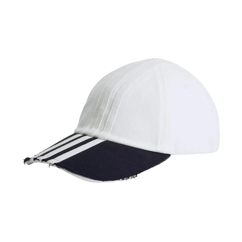 Y-3 Men's White Hats & Caps, L, Stripes Cap
