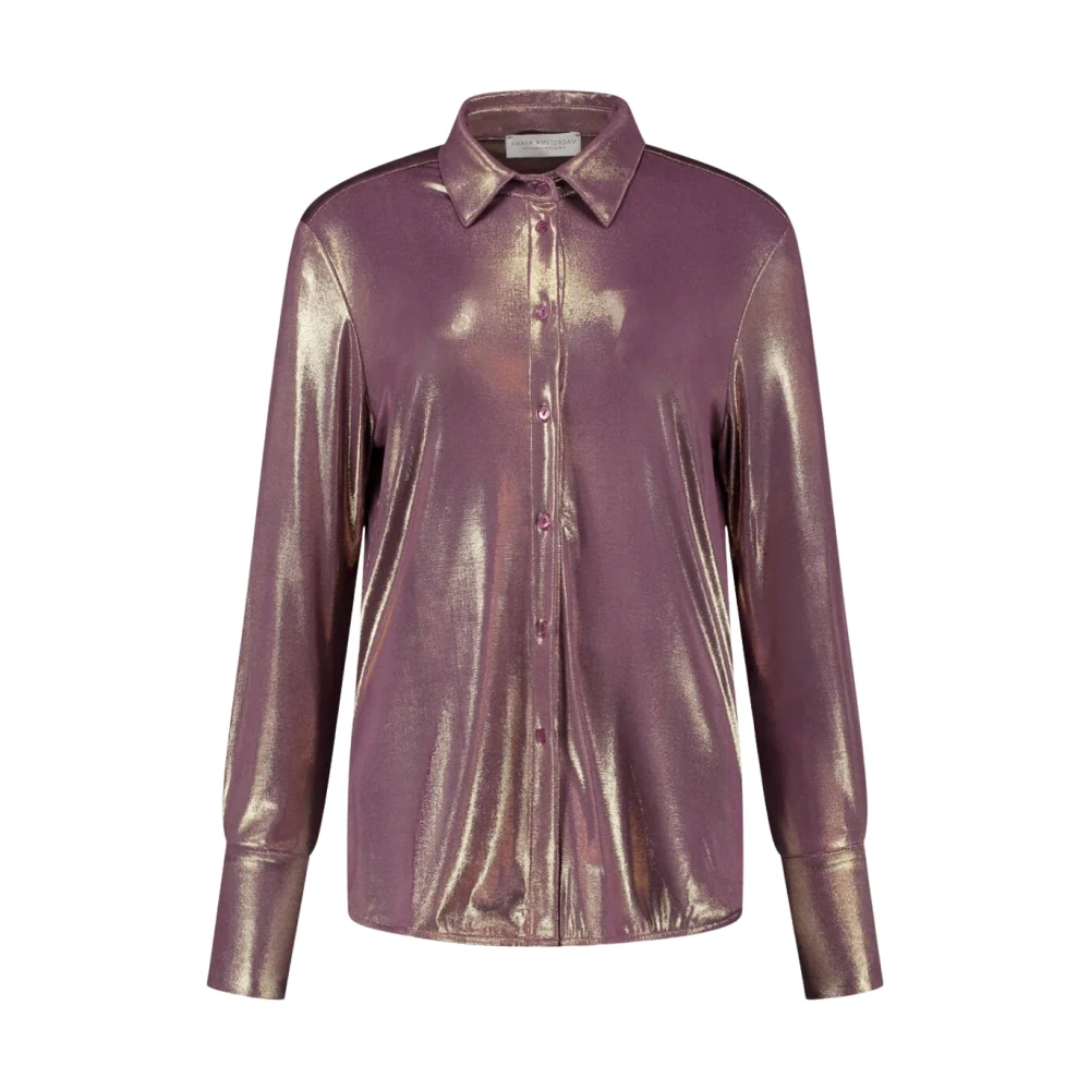 Amaya Amsterdam Nora Lange Mouw Blouse Purple Dames